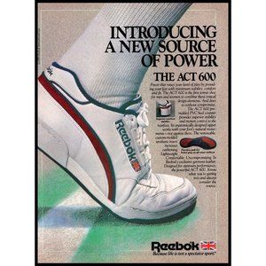 1985 Reebok ACT 600 Tennis Shoe Vintage Print Ad Sneakerhead Sneakers Wall Art